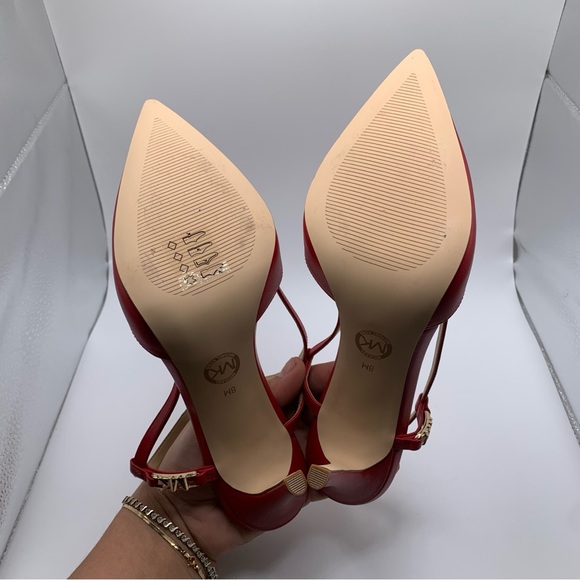NWB Michael Kors Women's Veronica Sling Pumps size 8M Red leather slingback 2357 - Picture 13 of 13